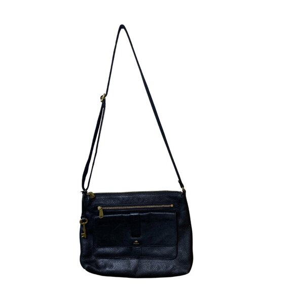 FOSSIL KINLEY BLACK BUTTERY LEATHER SMALL CROSSBODY BAG - Picture 8 of 9